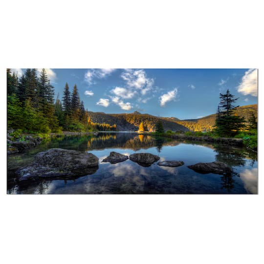 Designart - Mountain Lake Surrounded by Trees